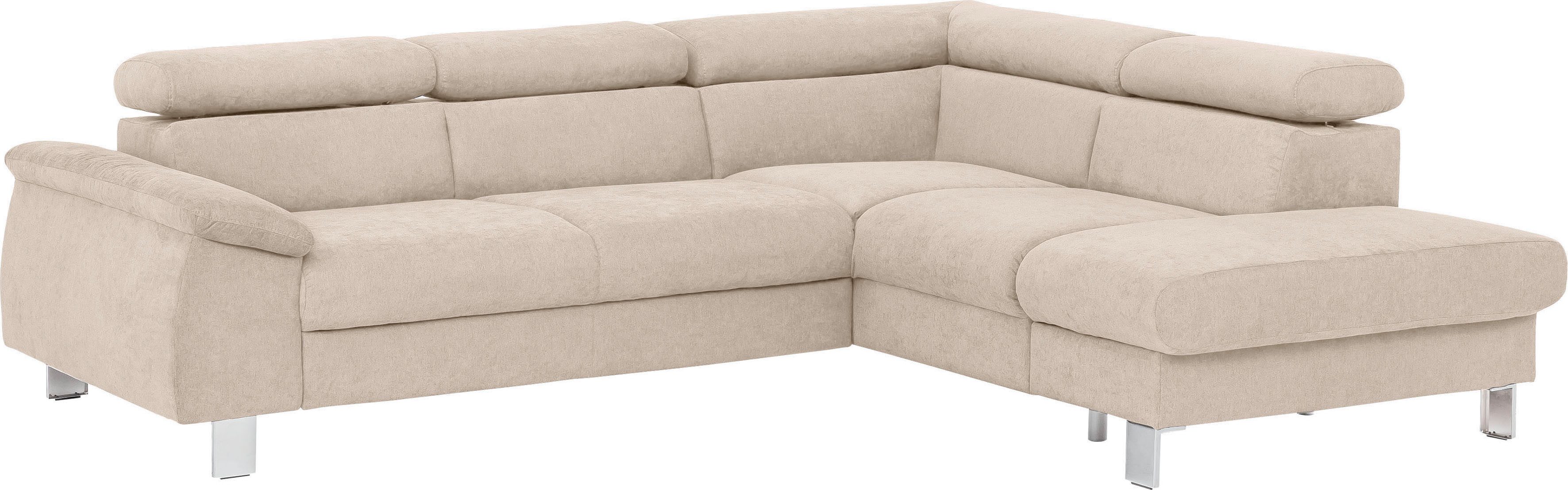 COTTA Ecksofa Komaris L-Form, B: 249 cm, mit Kopfteilverstellung, optional Schlaffunktion, Bettkasten & Licht