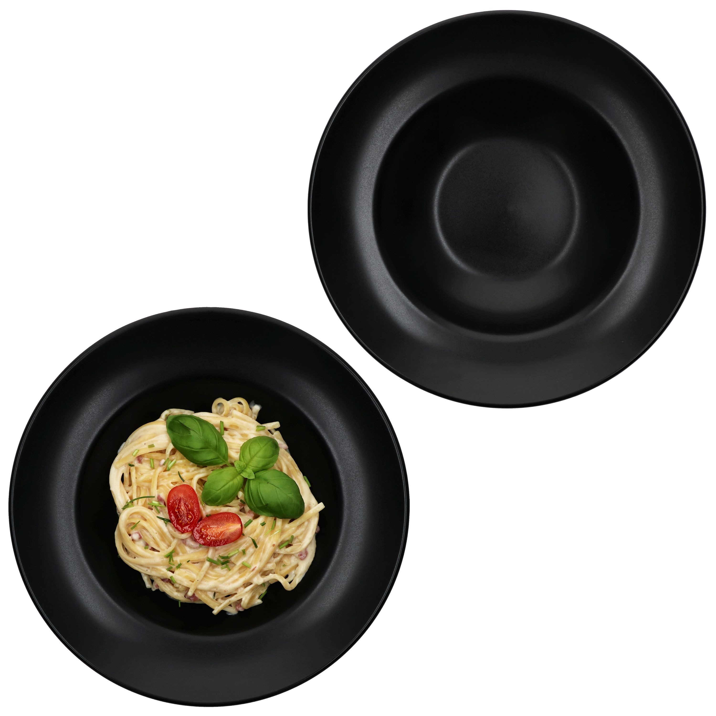 MamboCat Pastateller 2er Set Pastateller Nero schwarz 27cm