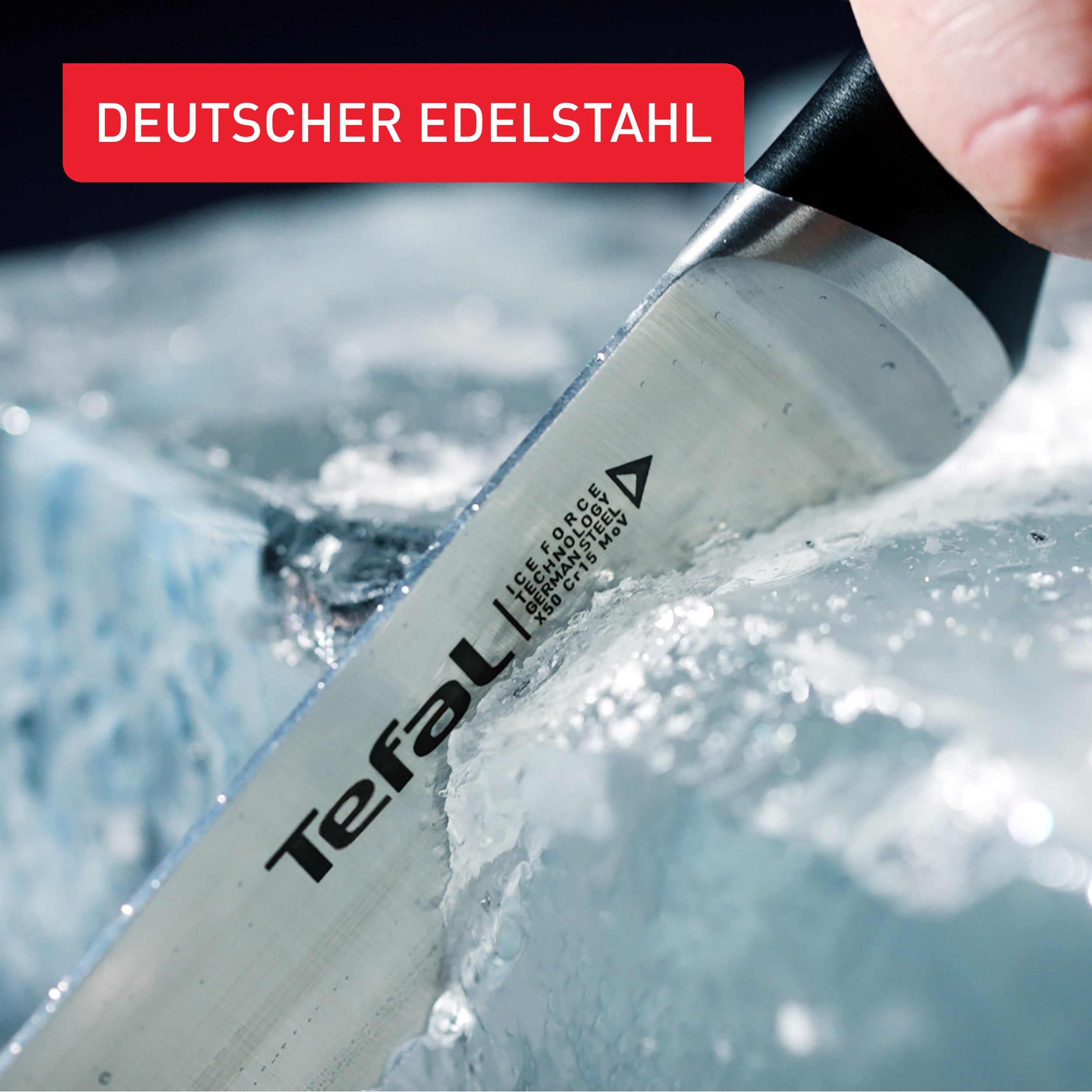 Tefal Messer-Set Ice Force (Set, 3-tlg), 3-tlg. Set, Eishärtungstechnologie, Klinge aus deutschem Edelstahl