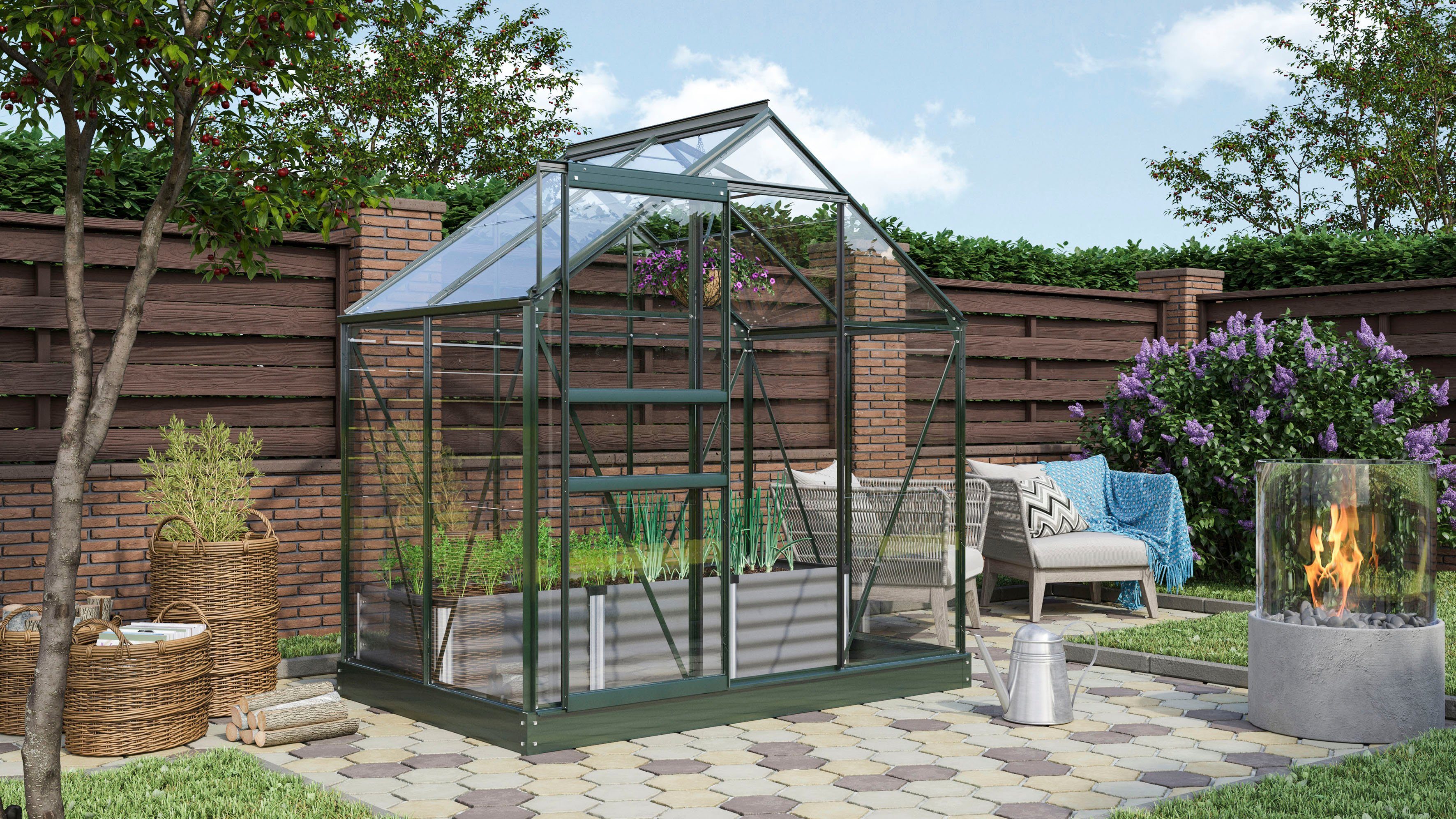 Vitavia Gewächshaus Venus 2500, BxTxH: 195 x 131 x 197 cm, 3 mm Wandstärke, Alu-Profile, 3 mm Sicherheitsglas