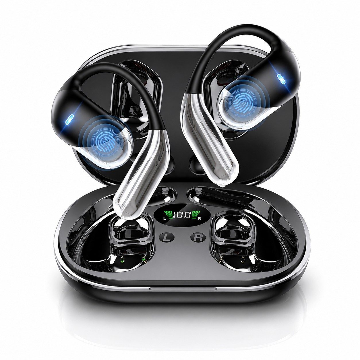 Futicare KI-Übersetzungskopfhörer mit GPT-Modell, Kopfhörer mit Übersetzung, Open-Ear-Kopfhörer (mit Echtzeitübersetzung, 198 Sprachen, ohne Abo, Bluetooth Kopfhörer für Reisen & Meetings)
