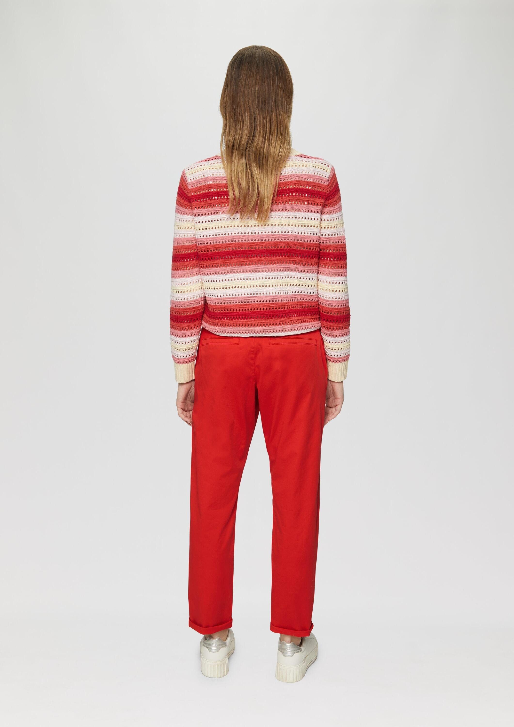 s.Oliver Chinos Hose CHINO Chino mit geflochtenem Gürtel und Garment Dye
