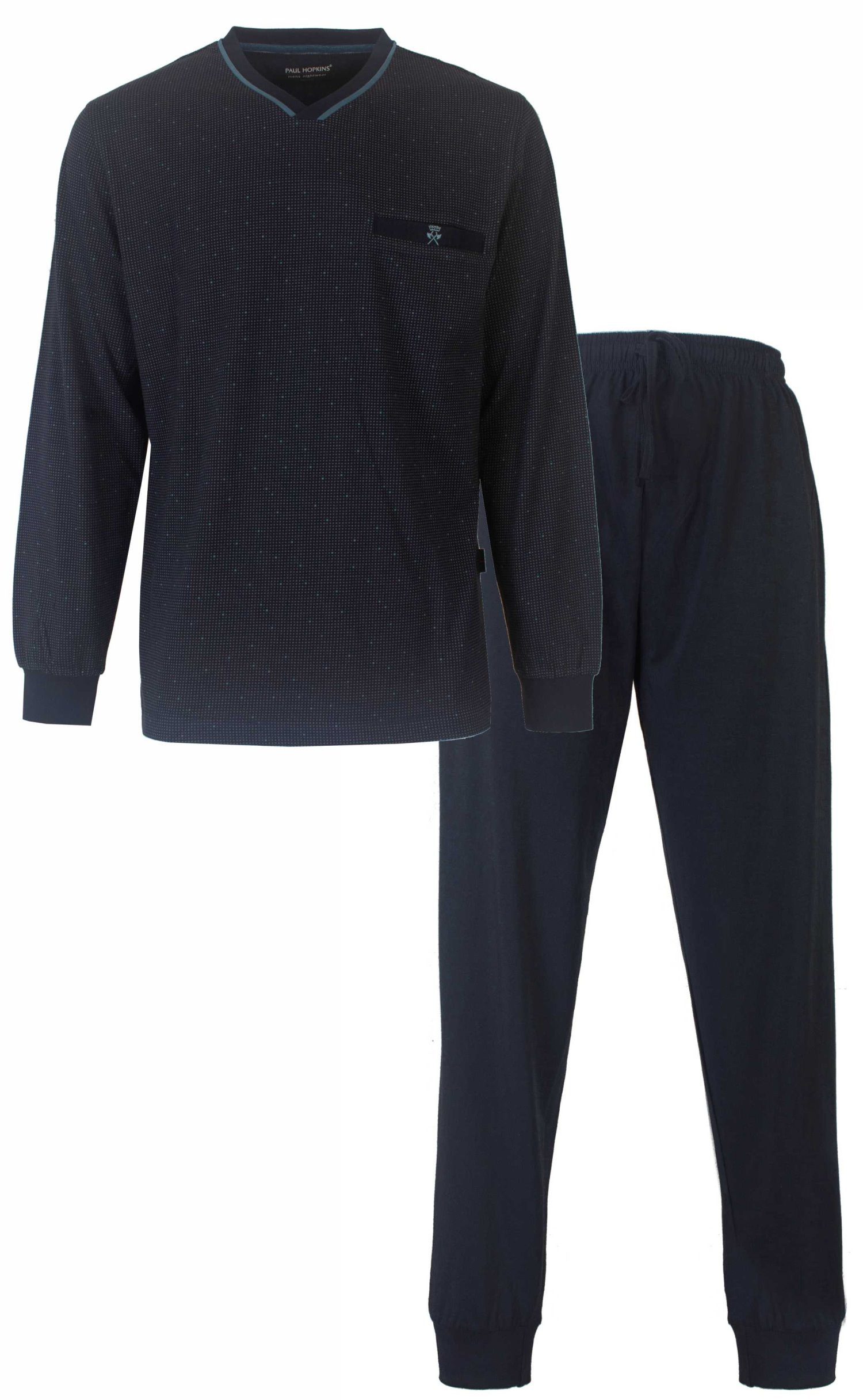 Paul Hopkins Schlafanzug Herren Pyjama lang (2 tlg) Baumwolle günstig online kaufen