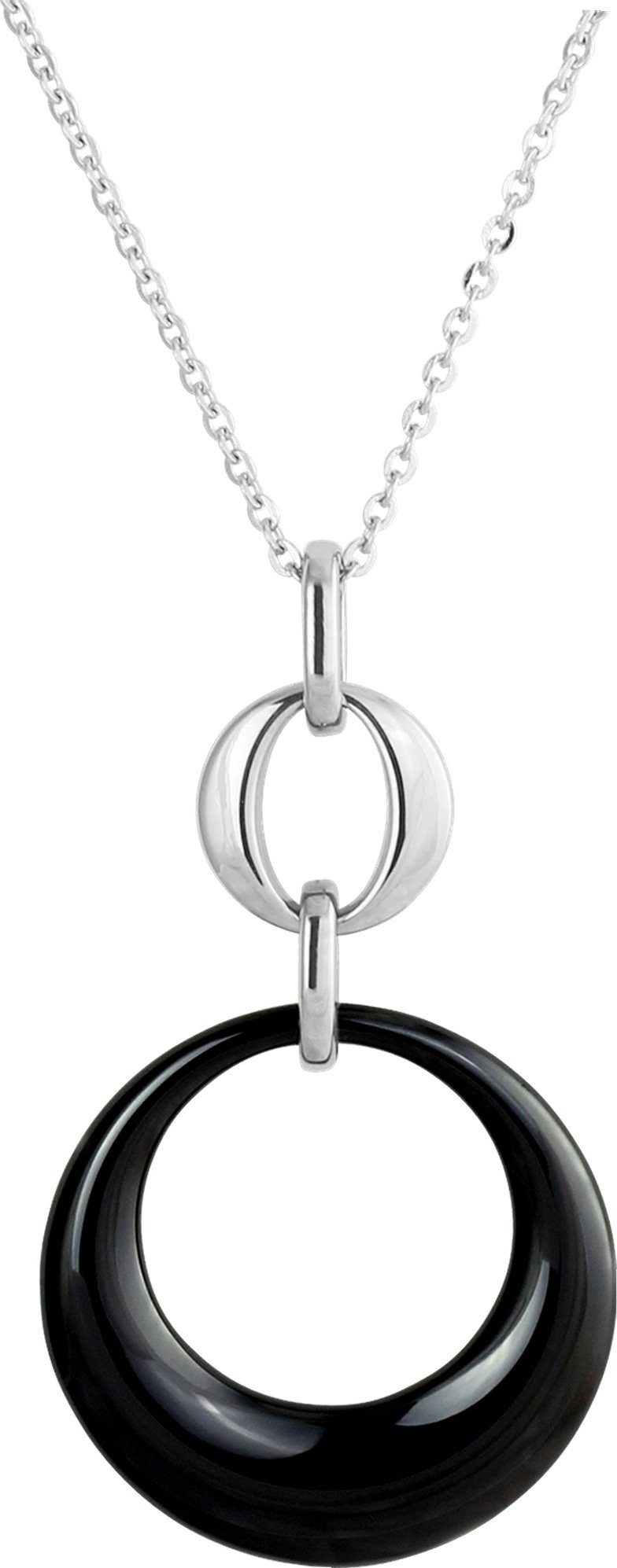 Edelstahlkette Amello Round Halskette silber schwarz