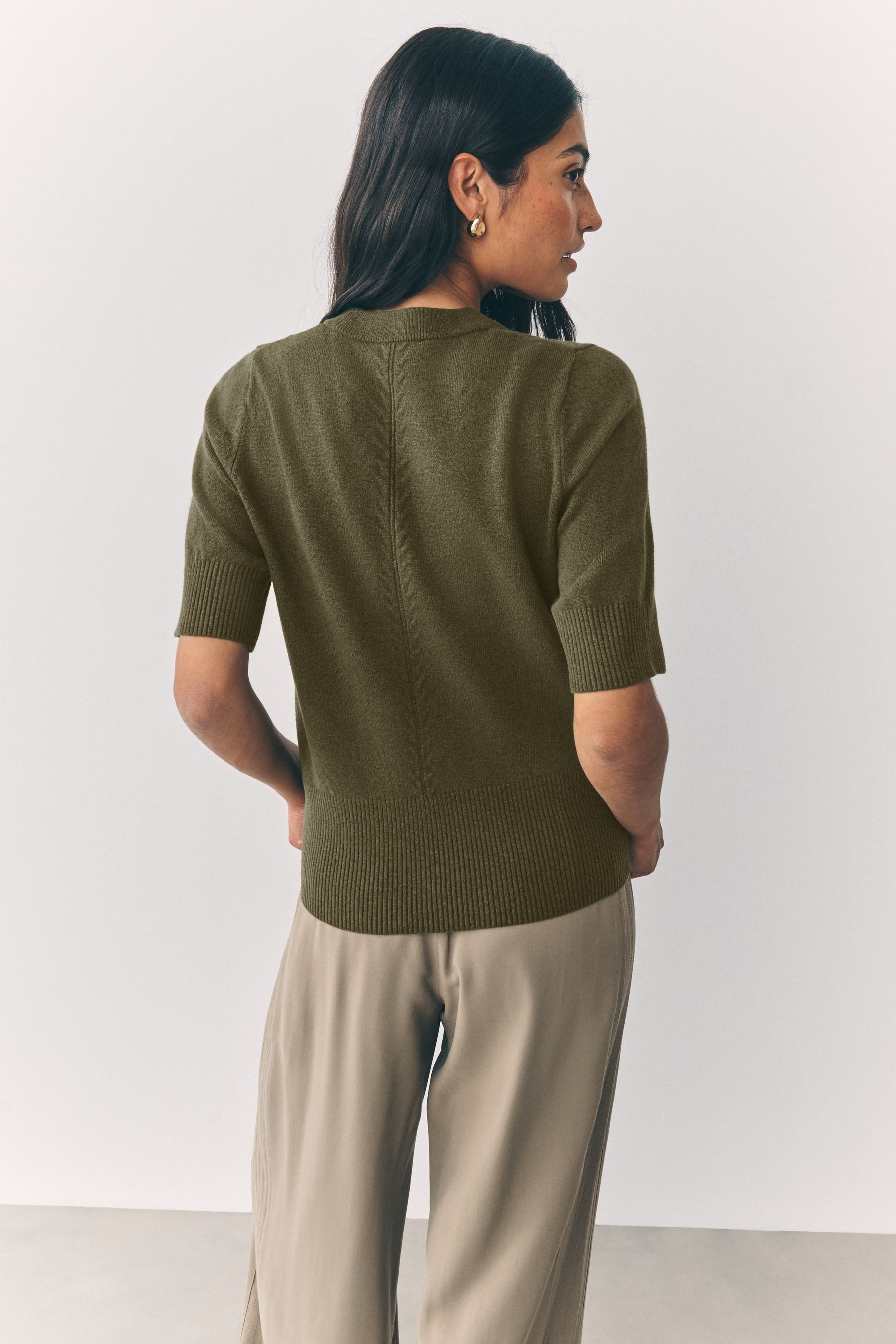 Next Strickpullover Kurzärmeliges, superweiches Stricktop, Kurzgröße günstig online kaufen