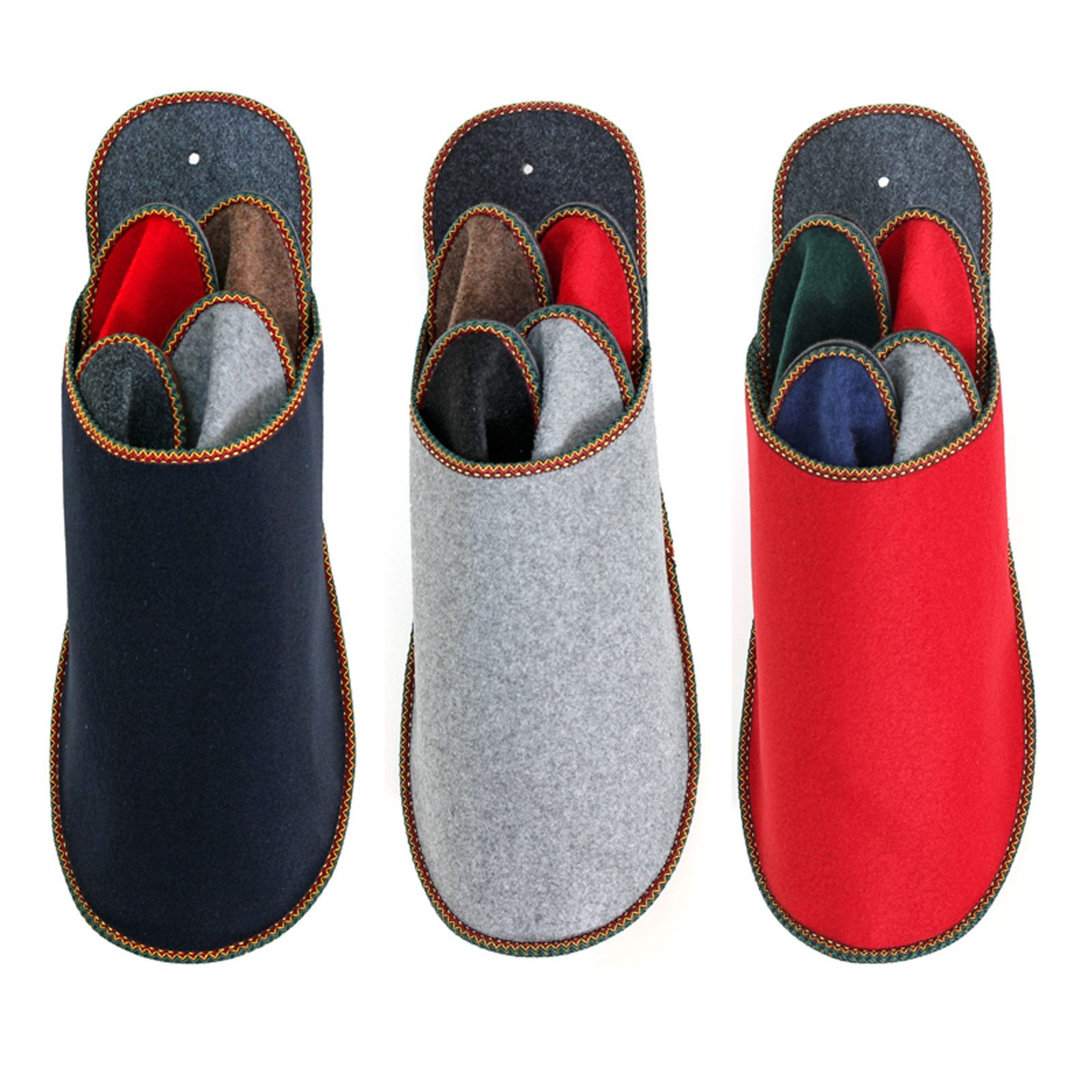Pantoffelmann Gästepantoffelset Gästeset Filzpantoffel Herren Damen Filz Hausschuhe Pantoffel (1 Paar) Filzpantoffeln, Gästepantoffel besonders leicht