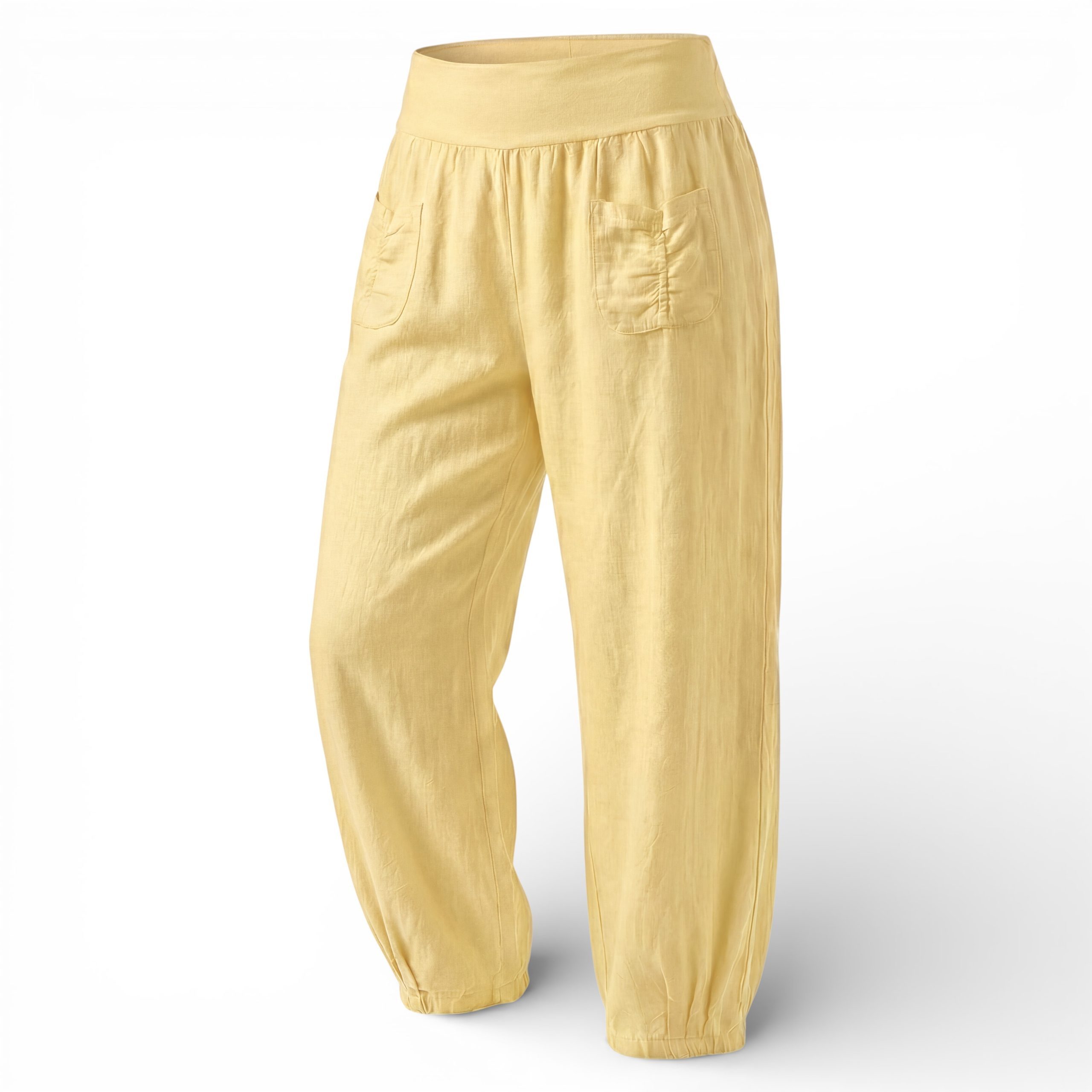 OriginalYou Leinenhose Sommerliche Leinen Pumphose luftig leichte Schlupfhose luftig & leichtes Leinengewebe, elastischer Bund, in Unifarbe