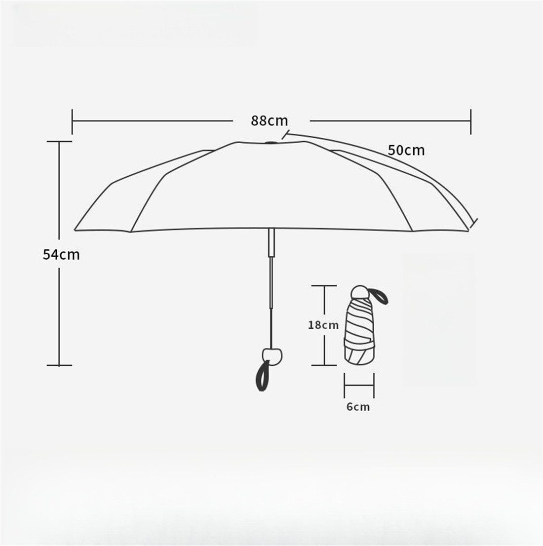 und winzig damen Mini Sonnenschutz Regenschirm, für klein schützt Taschenschirme Regen vor unterwegs Weiß UV-Schutz Taschenregenschirm leicht Sonne für Trübes YOOdy~