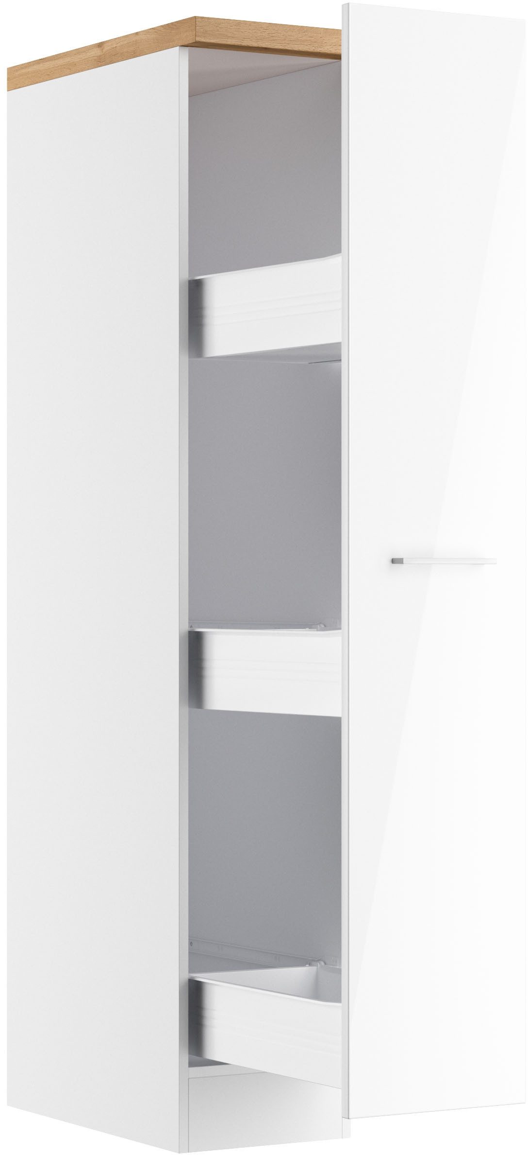 KOCHSTATION Apothekerschrank KS-Milan Apothekerschrank 30 cm, matte oder hochglänzende Fronten