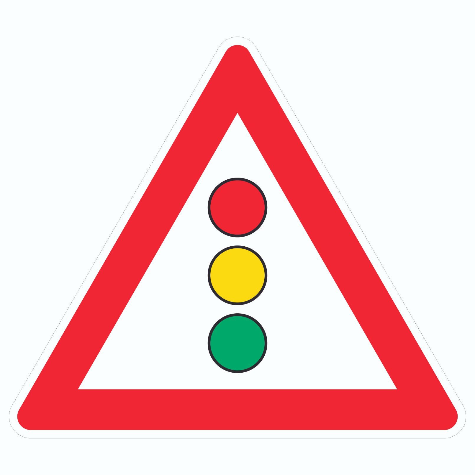 HB-Druck Aufkleber Aufkleber Dreieck Achtung Ampel Symbol D30mm, wetterfest, UV-beständig, kratzfest