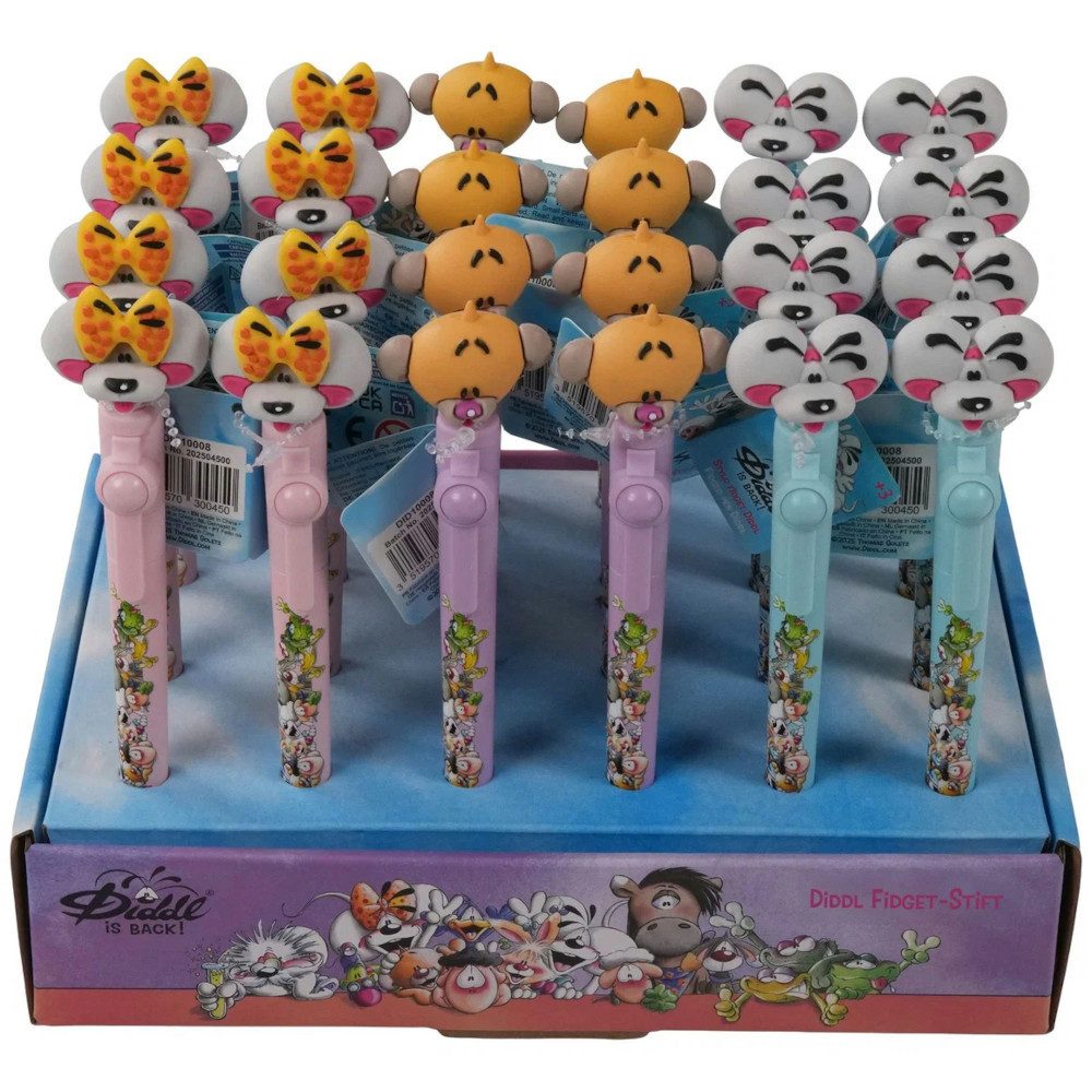 Diddl Marker Diddl Fidget-Stift Motiv 1 – Blau, Kugelschreiber mit Fidget