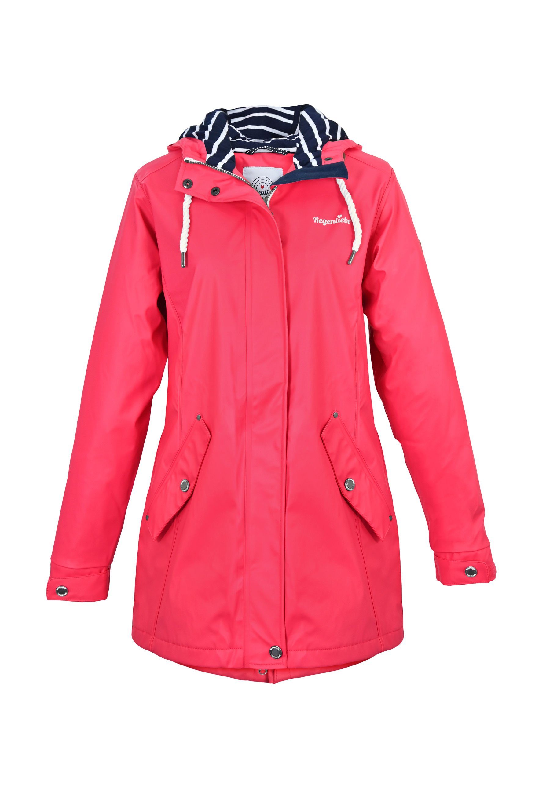 pink azalea Regenmantel Friesennerz verstellbaren Regenjacke Kapuze mit Regenliebe taillierter