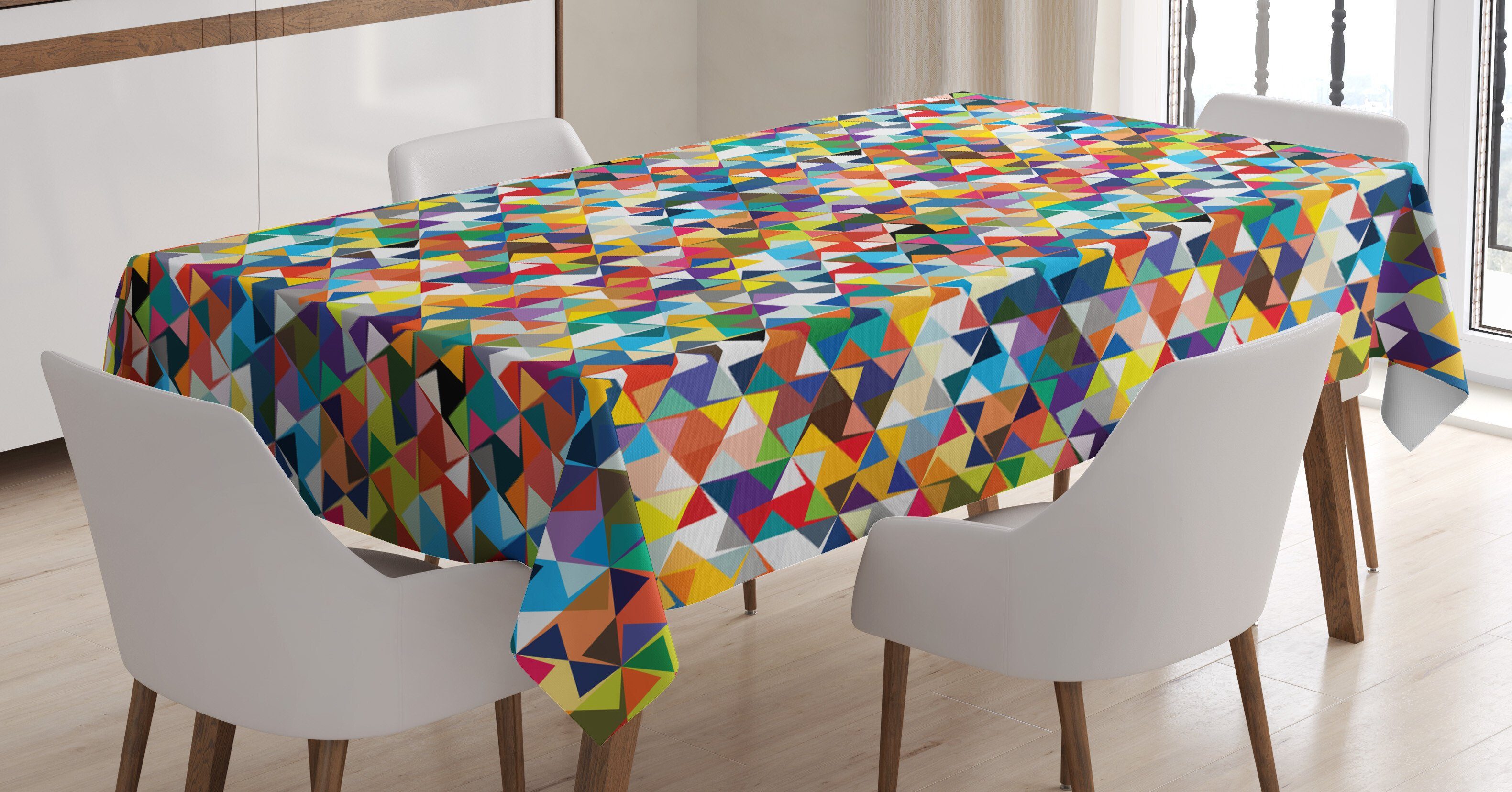 Klare Waschbar Abakuhaus Für Awakening geeignet Abstrakt Tischdecke den Triangles Farbfest Kunst Bereich Farben, Außen