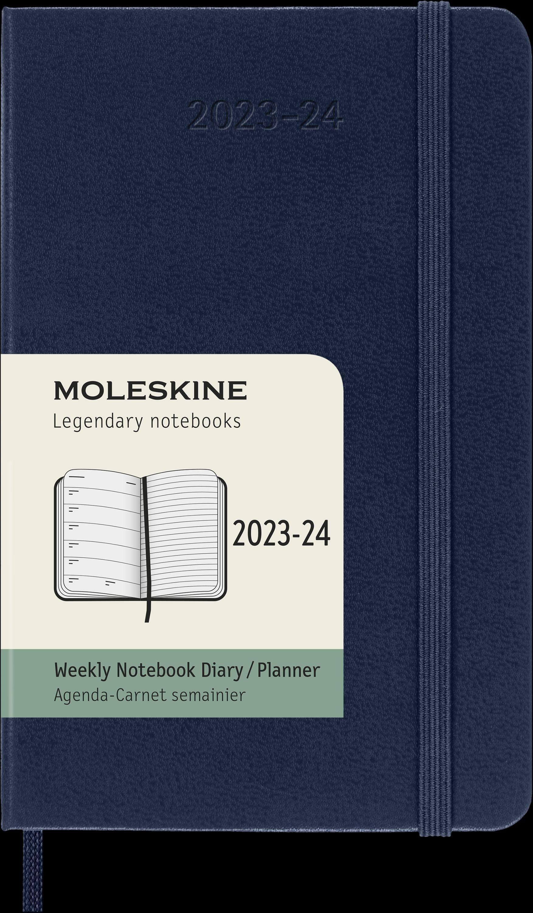 Terminkalender Moleskine 18 Monate Wochen Notizkalender 2023/2024, Pocket/A6, Saphir