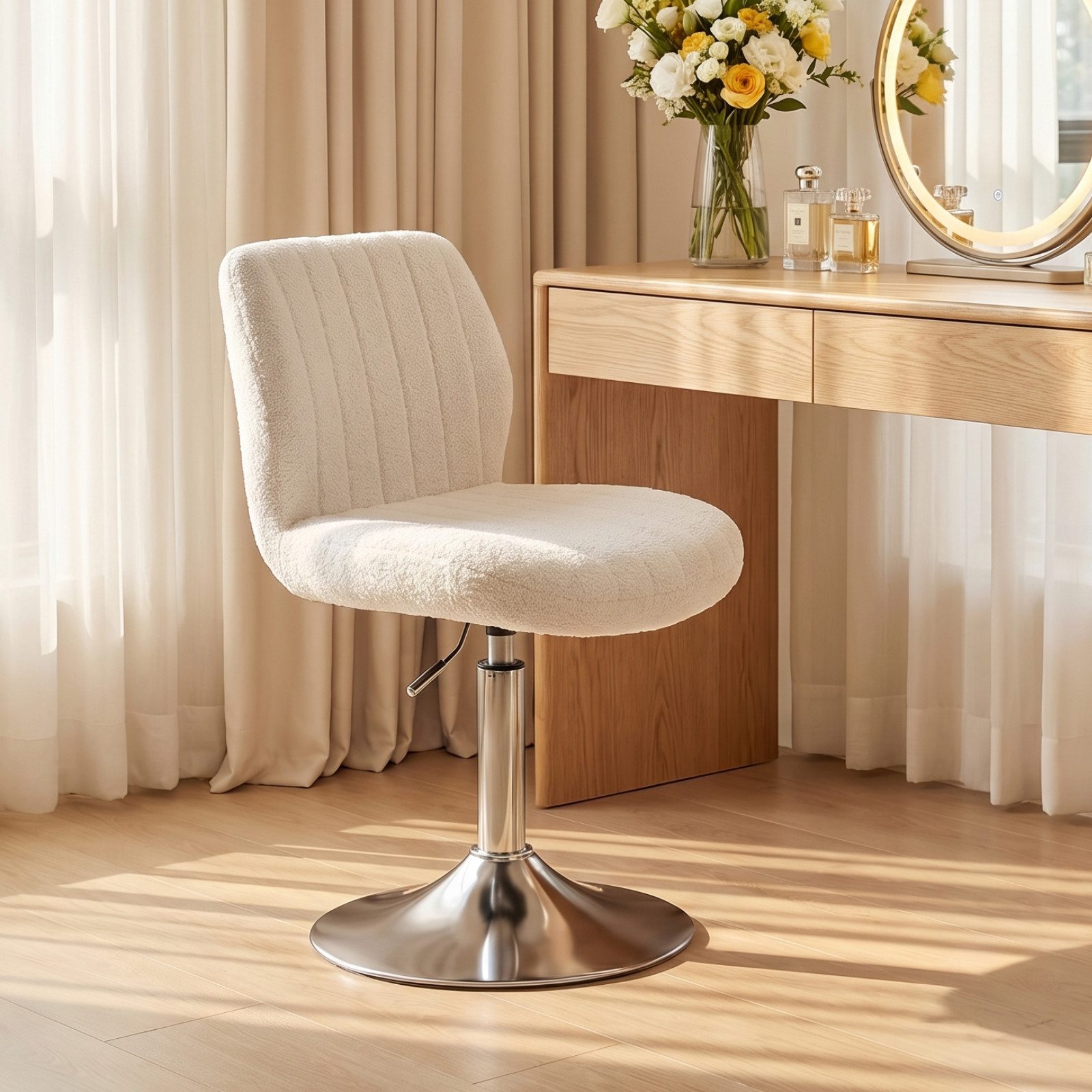 HOMALL Barhocker Höhenverstellbarer, um 360° drehbarer Friseurstuhl Drehstühle (1 St/2 St Barhocker und Schminkstuihle mit doppelter Polsterung, geeignet fur Sc – Bild 3 von 5