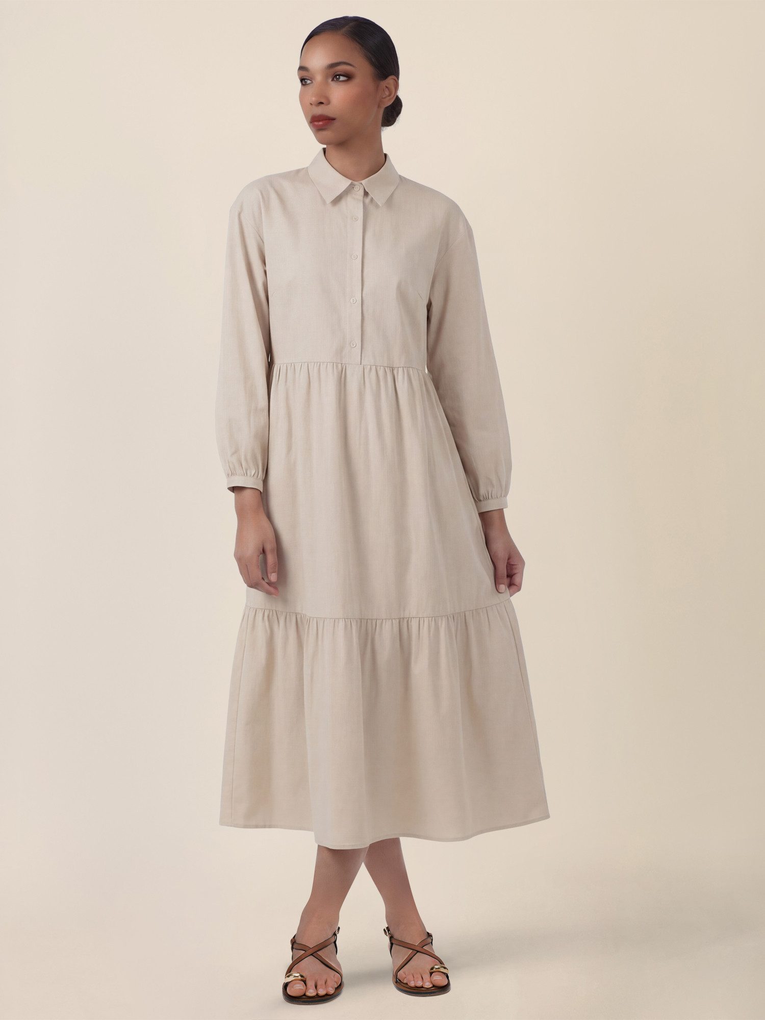 Apart Midikleid mit Hemdkragen