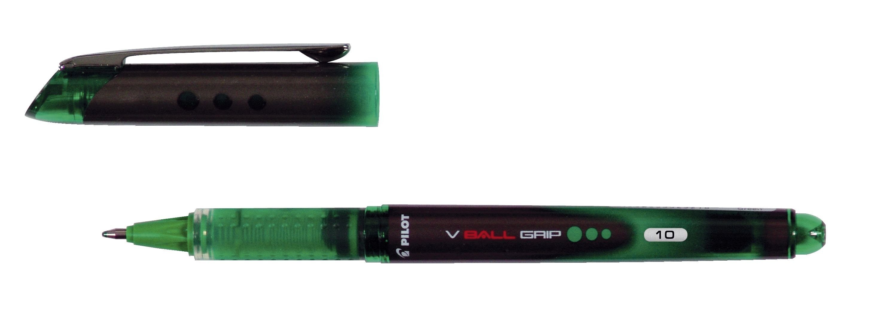 V-BALL 0,6 Tintenpatrone PILOT 10 mm, GRIP Tintenroller PILOT grün Schreibfarbe: