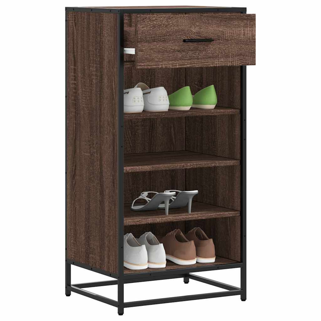 vidaXL Schuhschrank NA Schuhschrank Holz 5 Fächer 48x38x97 cm Braun Eichen-Optik für Ordnu