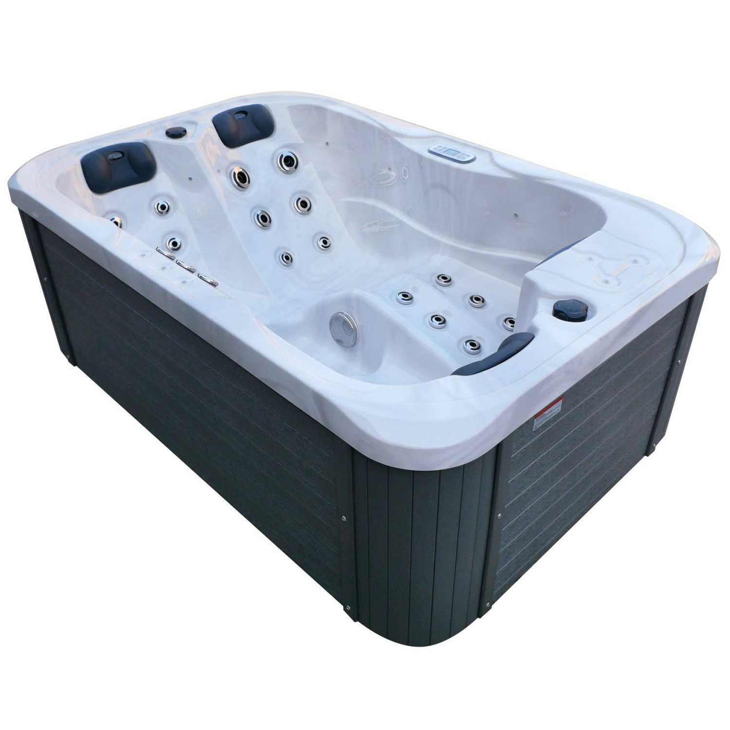 TroniTechnik Whirlpool Outdoor Whirlpool Tino Spa Weiß/Silber Marmoriert, Joyonway, ARISTECH Acryl, Farblicht, 29 Düsen, doppelter Isolierung