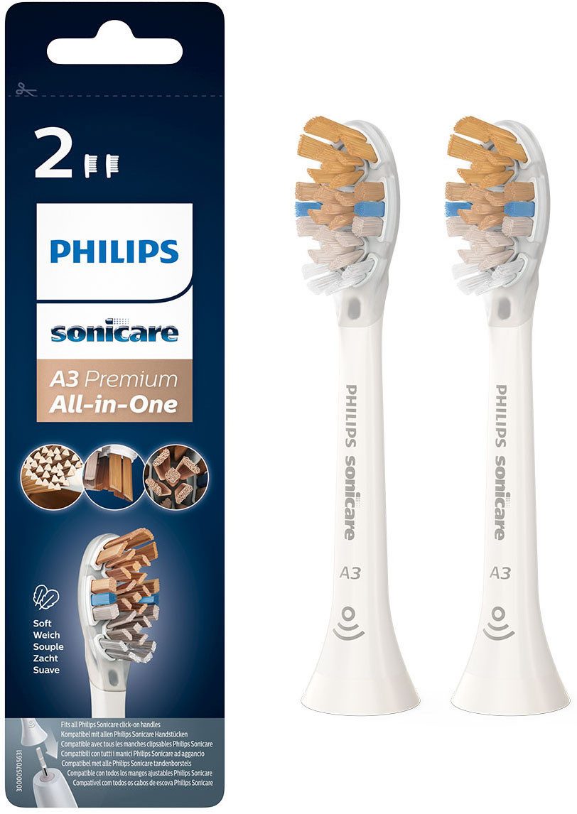 Philips Sonicare Aufsteckbürsten A3 Premium All-in-One, aufsteckbar, BrushSync-fähig, Standardgröße