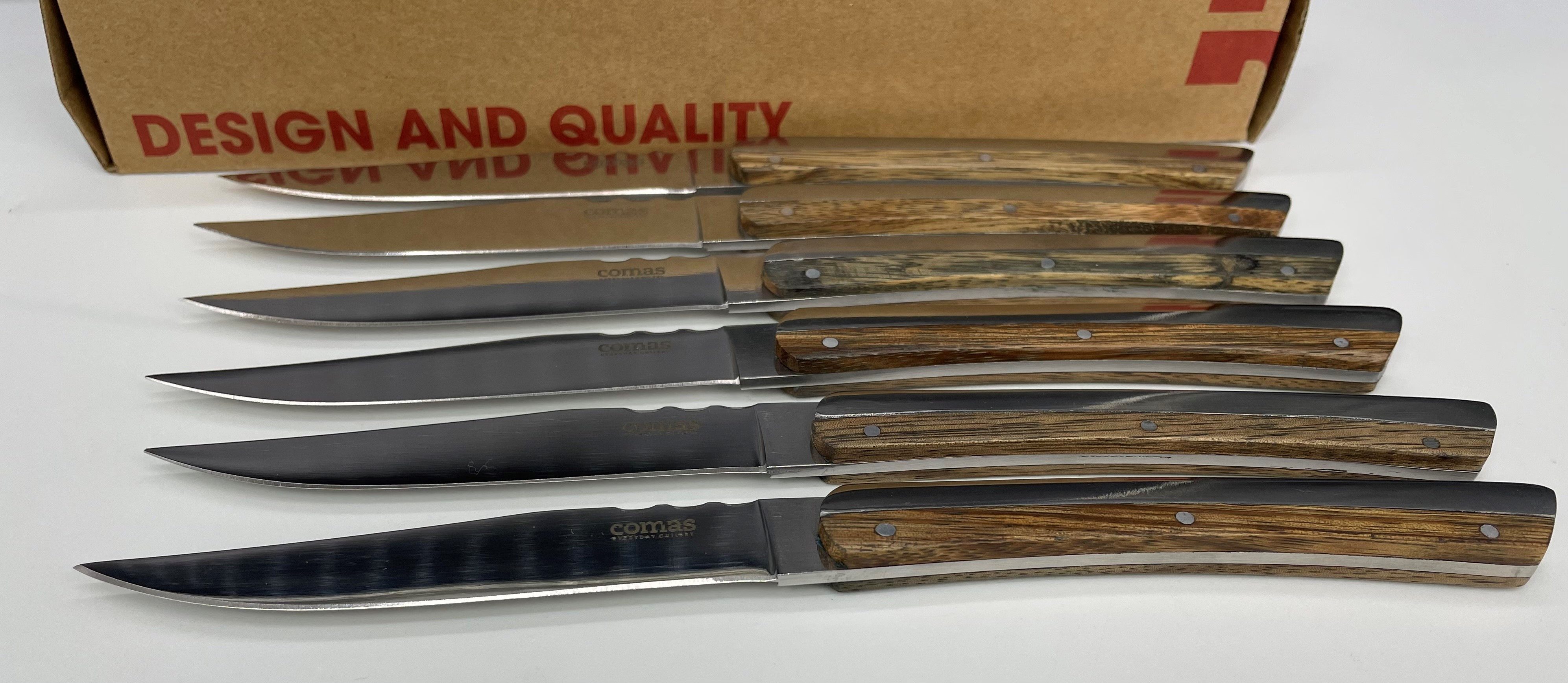 Steakmesser 6er Set Comas Steakmesser Holzgriff Edelstahl Steakbesteck