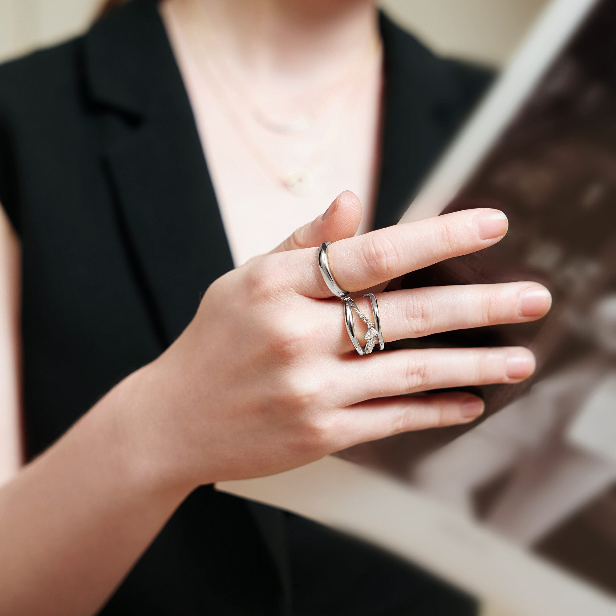 Ania Haie Fingerring Sparkle Ring 925er Sterlingsilber