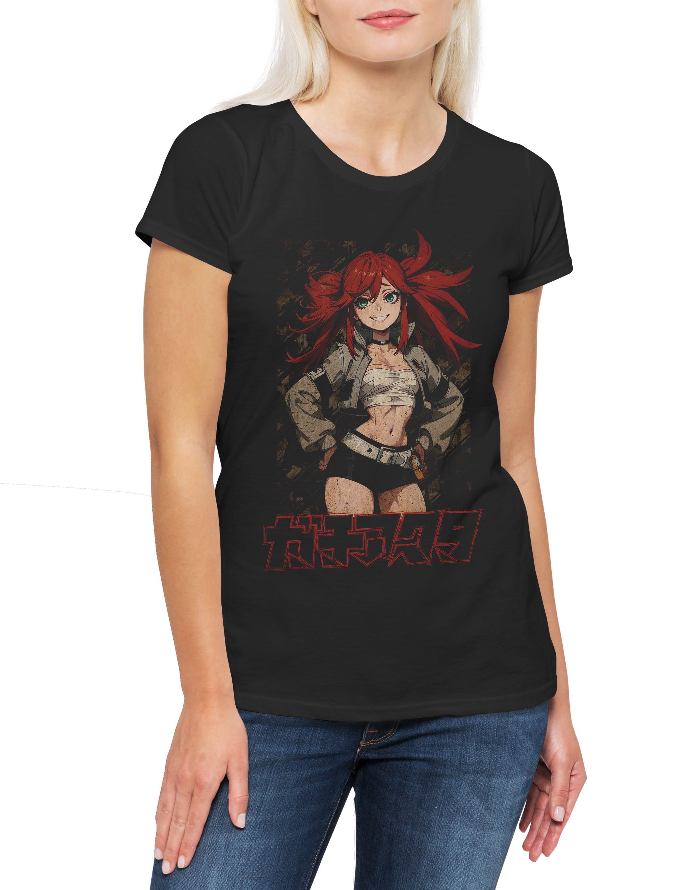 Print-Shirt Riyo Reaper Damen T-Shirt Zanka Manga Gachiakuta Movie Enjin Rudo