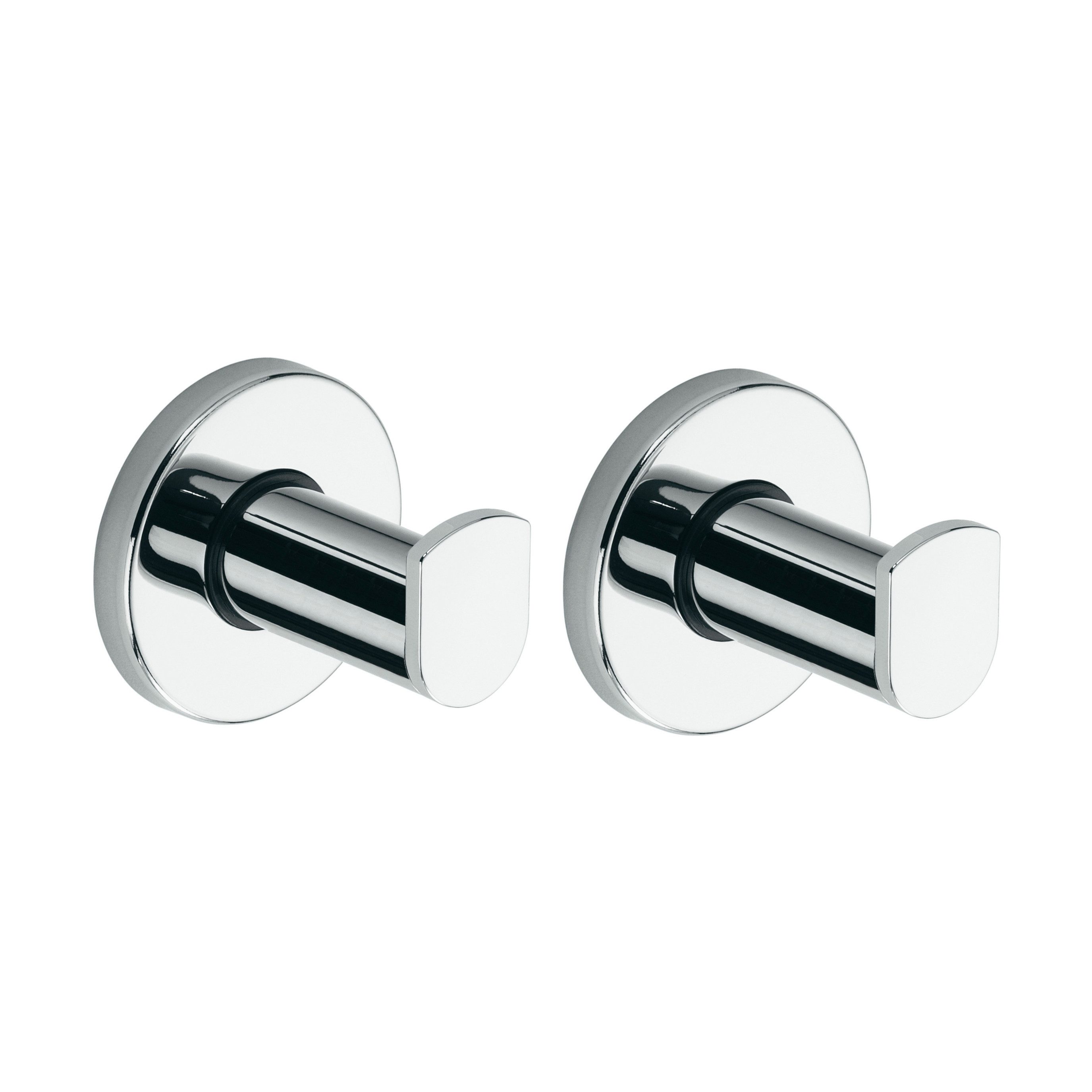 Keuco Handtuchhaken Plan 2er Set, (Set), aus Metall, verchromt, für Handtücher und Bademäntel, Wandmontage