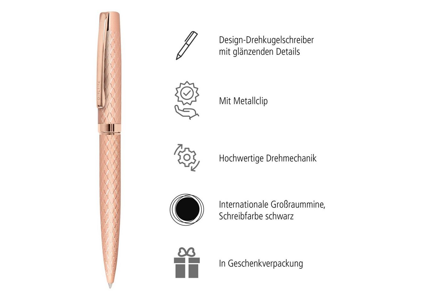 Thumbnail - Online Pen Kugelschreiber Eleganza Drehkugelschreiber, (aus Metall, dokumentenechte Kugelschreibermine schwarz), in Gesc...