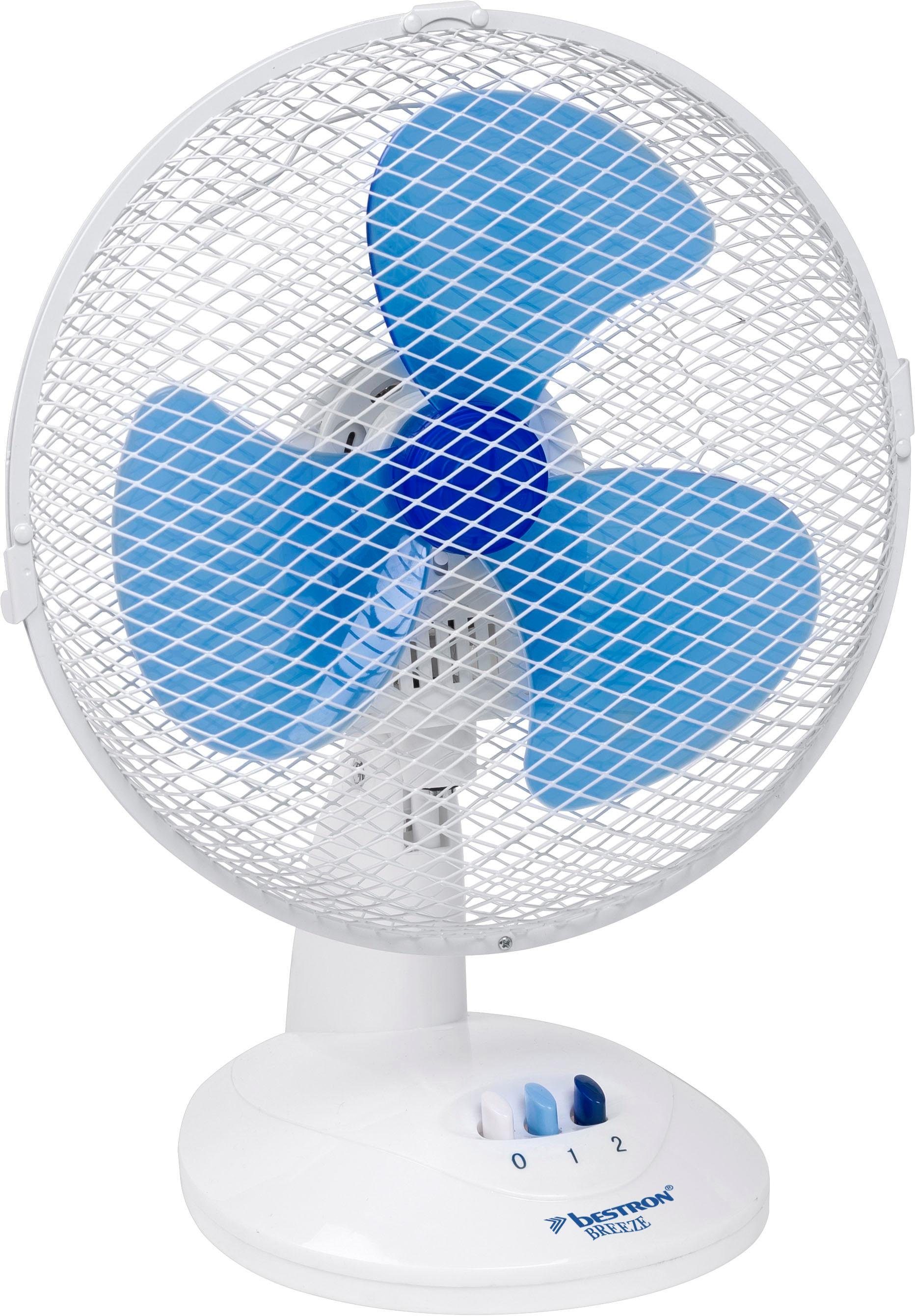 Bild von bestron Tischventilator DDF27W, mobil mit Schwenkfunktion, Höhe: 35,5 cm, Ø 27 cm, 30 W, Weiß