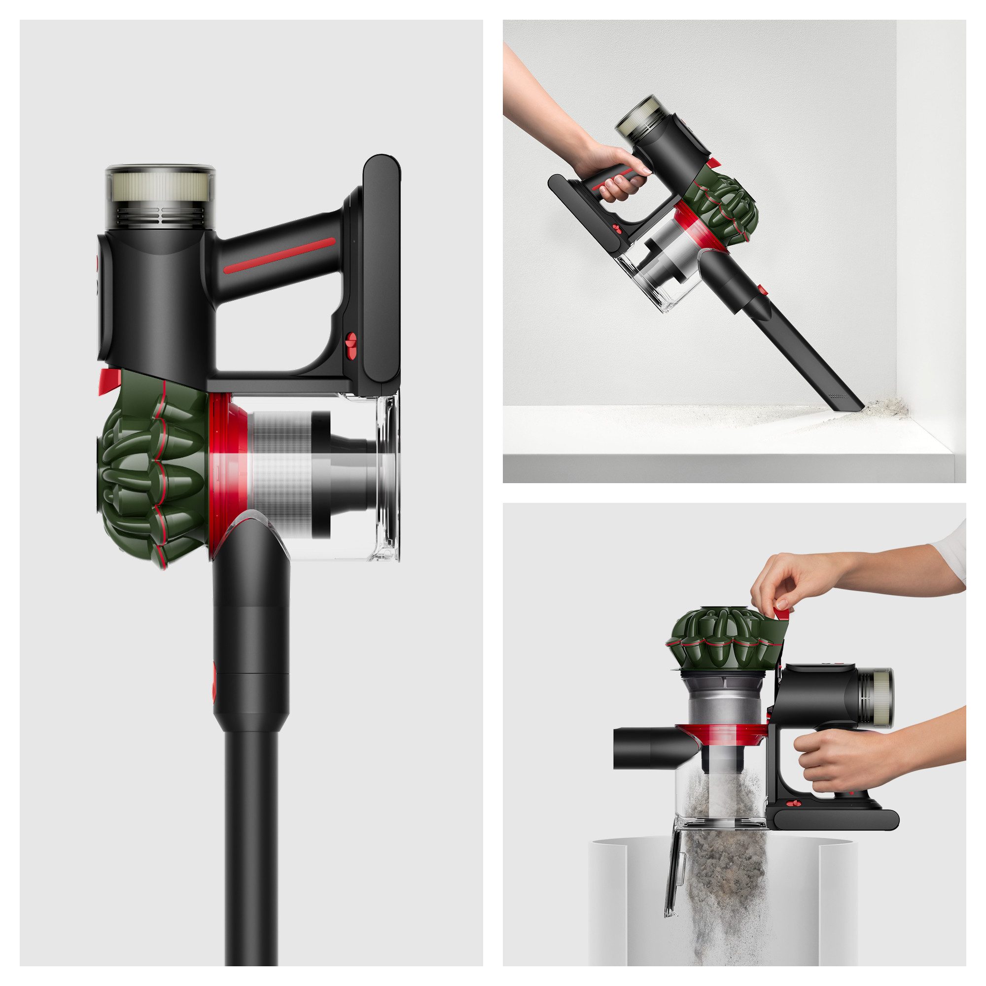 DYSON Akku-Hand-und Stielstaubsauger V8 Cyclone, beutellos, 150 AirWatt, 30 % mehr Leistung. 60 Minuten Laufzeit.