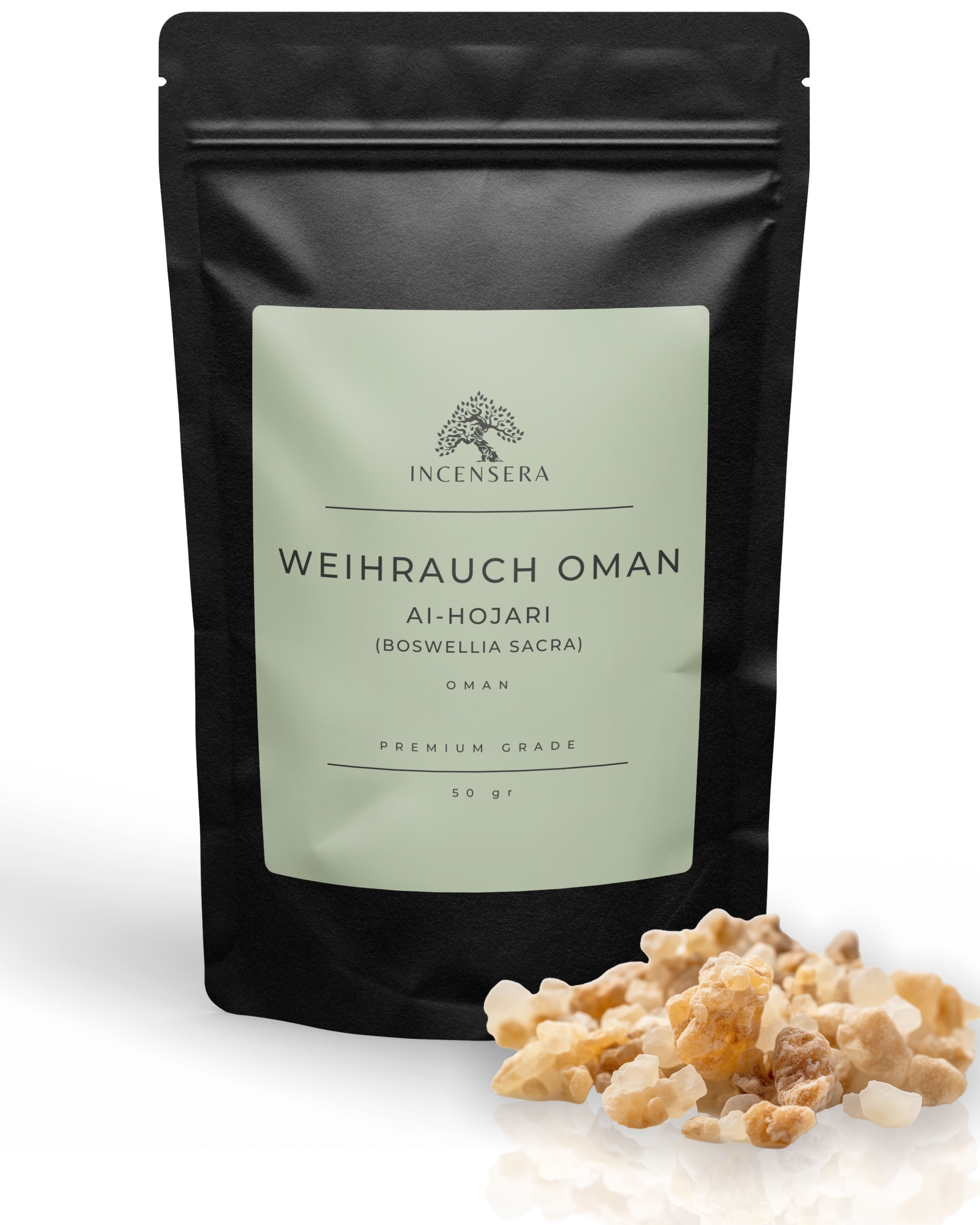 Incensera Räucherstäbchen-Halter Weihrauch zum Räuchern aus dem Oman, Räucherwerk, Räucherharz Luban, reines Weihrauch