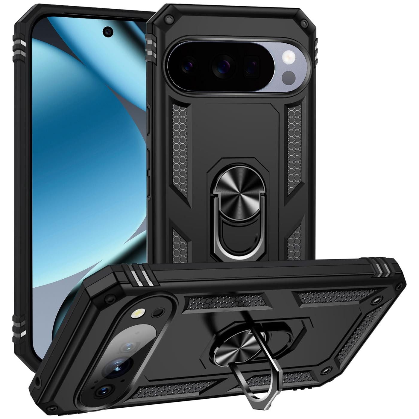 CoolGadget Handyhülle Armor Shield Case für Google Pixel 10 Pro 6,3 Zoll, Outdoor Cover Magnet Ringhalterung Handy Hülle für Pixel 10 Pro