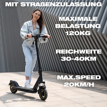 EVERCROSS TECH E-Scooter, 20,00 km/h, 10" Elektroroller Mit Straßenzulassung(ABE) Max 40KM APP 11.4 Ah