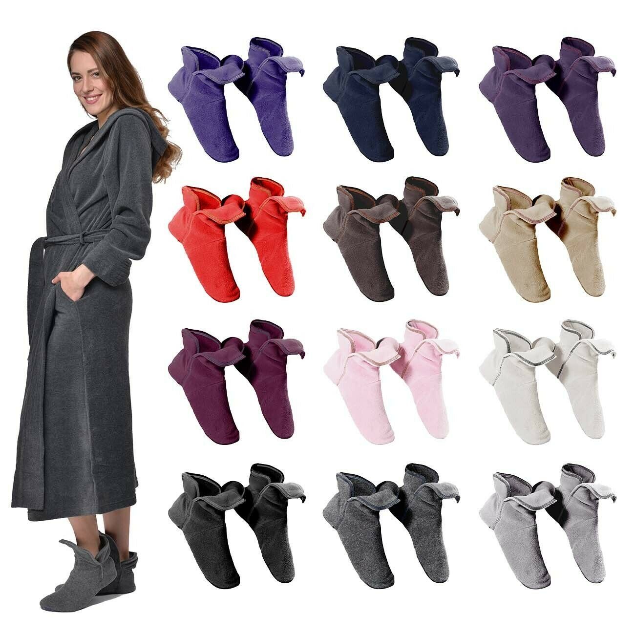 Sohle Micro Schwarz und mit RAIKOU ABS Fleece flauschige aus Hüttenschuhe Rutschfester Haussocken Hausschuh super Hausstiefel