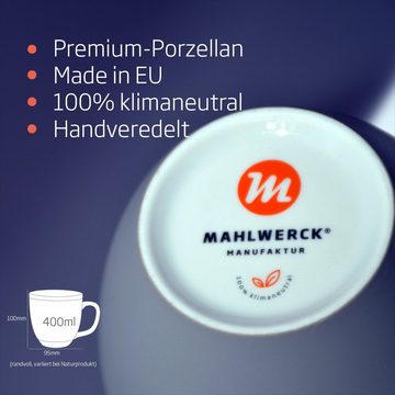 Mahlwerck Manufaktur Tasse Jumbotasse, Porzellan, große Tasse, matt, 400 - 450 ml