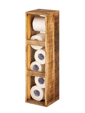 Casamia Toilettenpapierhalter Klopapierhalter Toilettenpapierhalter Holz 17x17 H 65 cm Klorollenhalt