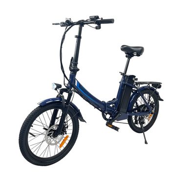 Bikesly E-Bike Alu 20" Klappbar Elektrofahrrad Faltbike E-Bike ebike, 7 Gang, Kettenschaltung