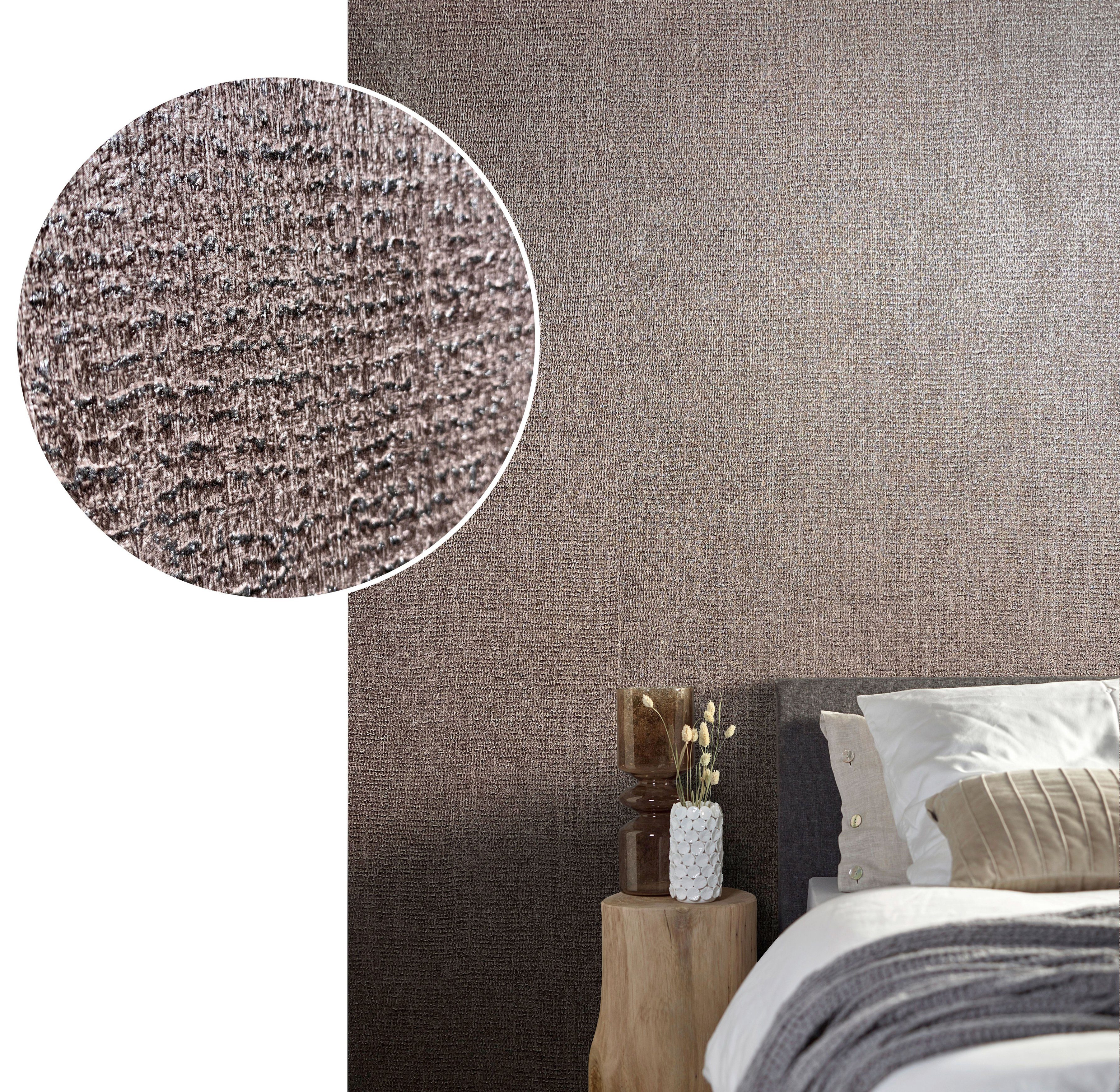 Marburg Vliestapete, Mesh, uni, (1 St), moderne Tapete für Wohnzimmer Schlafzimmer Küche