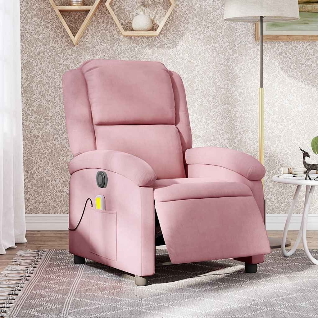 vidaXL Sessel vidaXL Massagesessel Elektrisch Rosa Samt