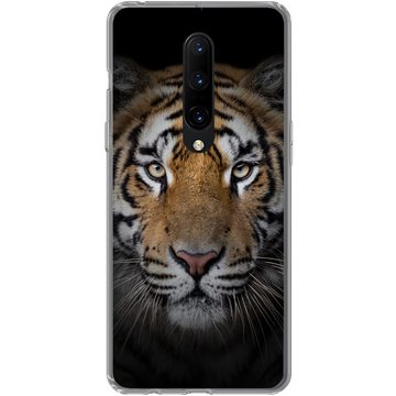 MuchoWow Handyhülle Tiger - Wildtiere - Porträt - Schwarz - Tiere, Phone Case, Handyhülle OnePlus 7 Pro, Silikon, Schutzhülle