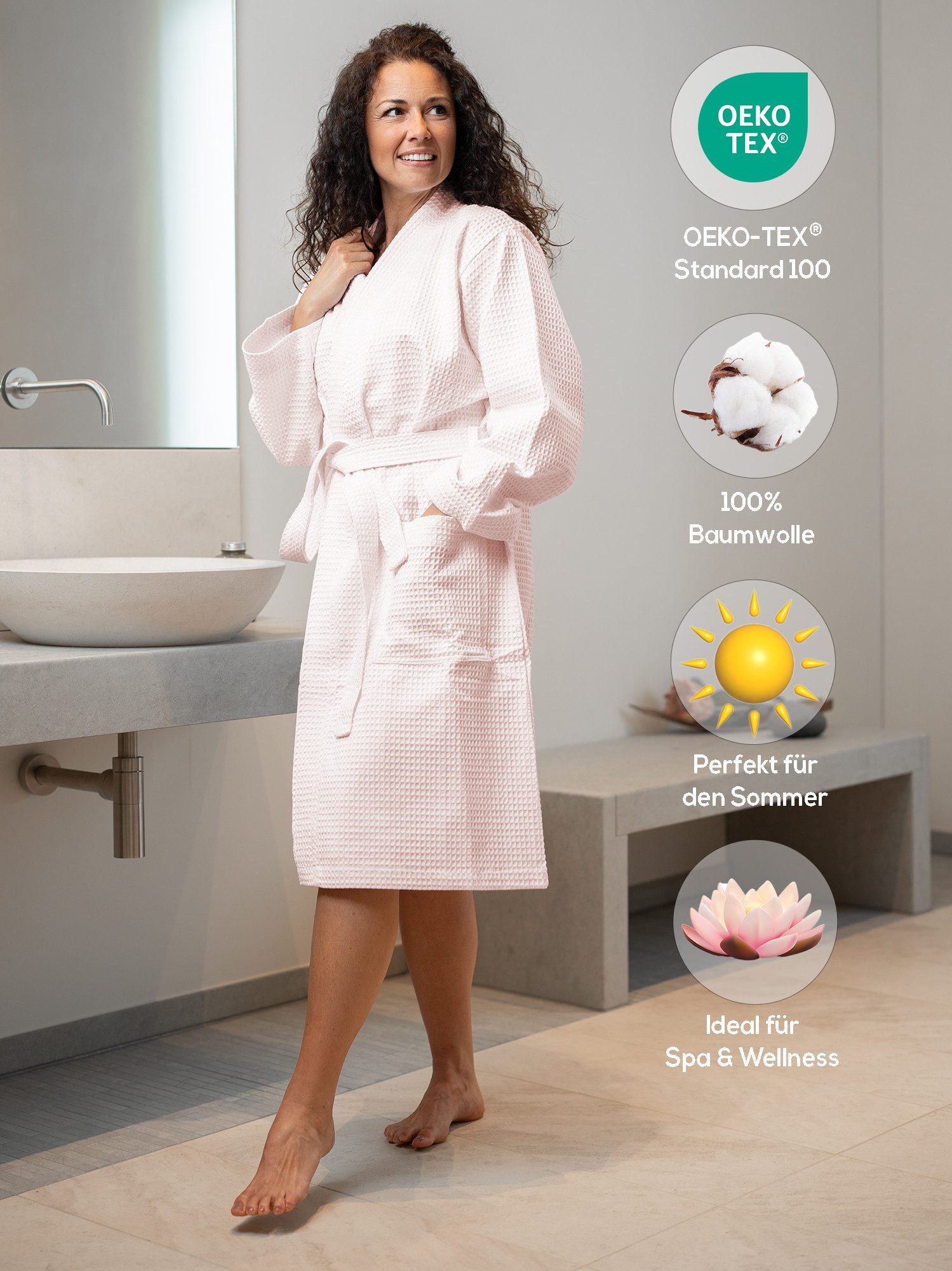 SIEGENTHAL Morgenmantel SIEGENTHAL® Damen Bademantel Waffelpique 100% Baumw günstig online kaufen