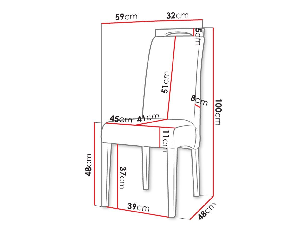 (1 MIRJAN24 K79 Stuhl aus Velvet Magic cm Buchenholz, 59x45x100 Stück), 2240