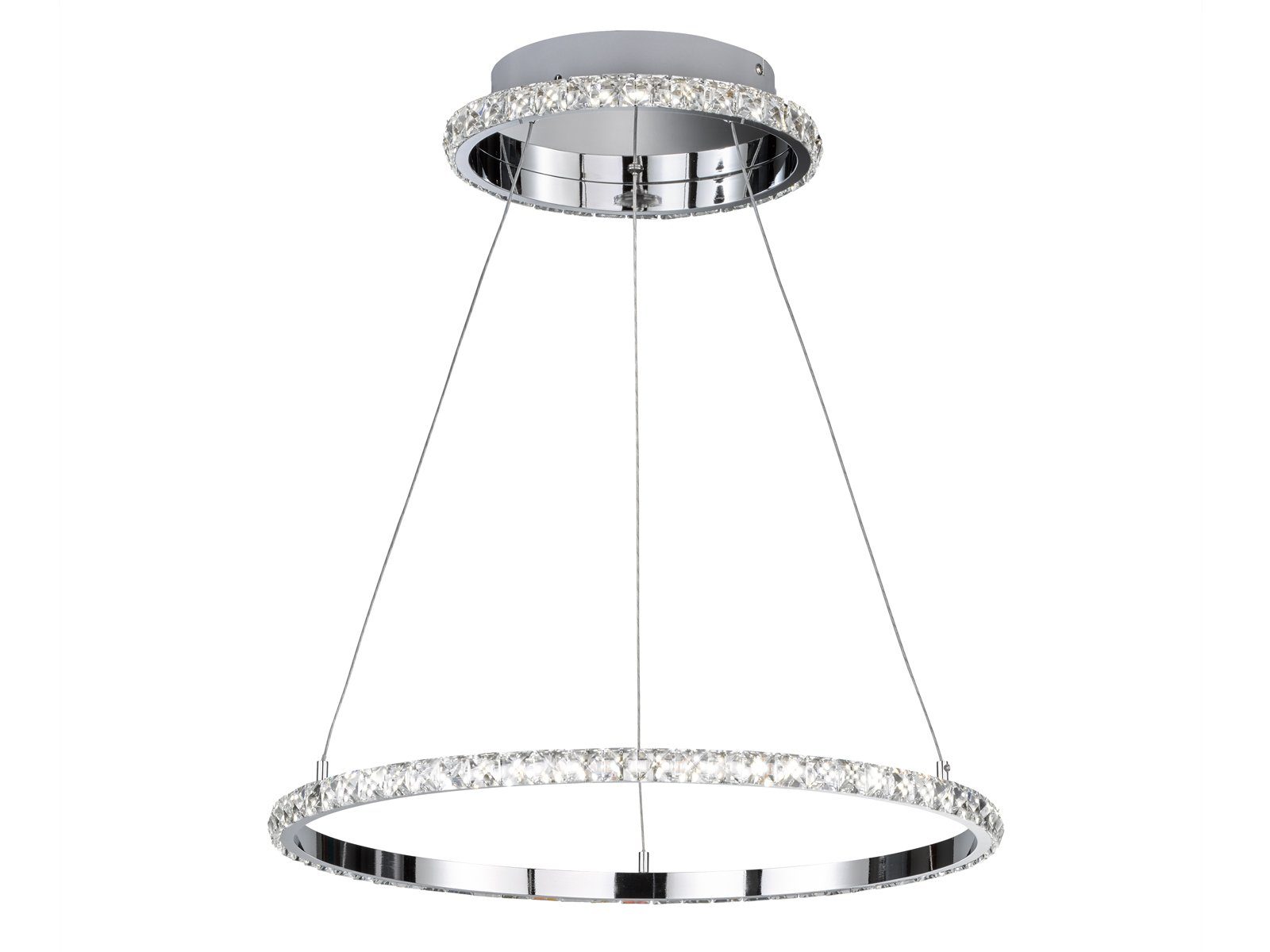 Pendelleuchte, fest integriert, 60,5cm Warmweiß, dimmbar, LED Dimmer, Galerie Ring-Lampe, WOFI Ø große ausgefallene Esstisch LED