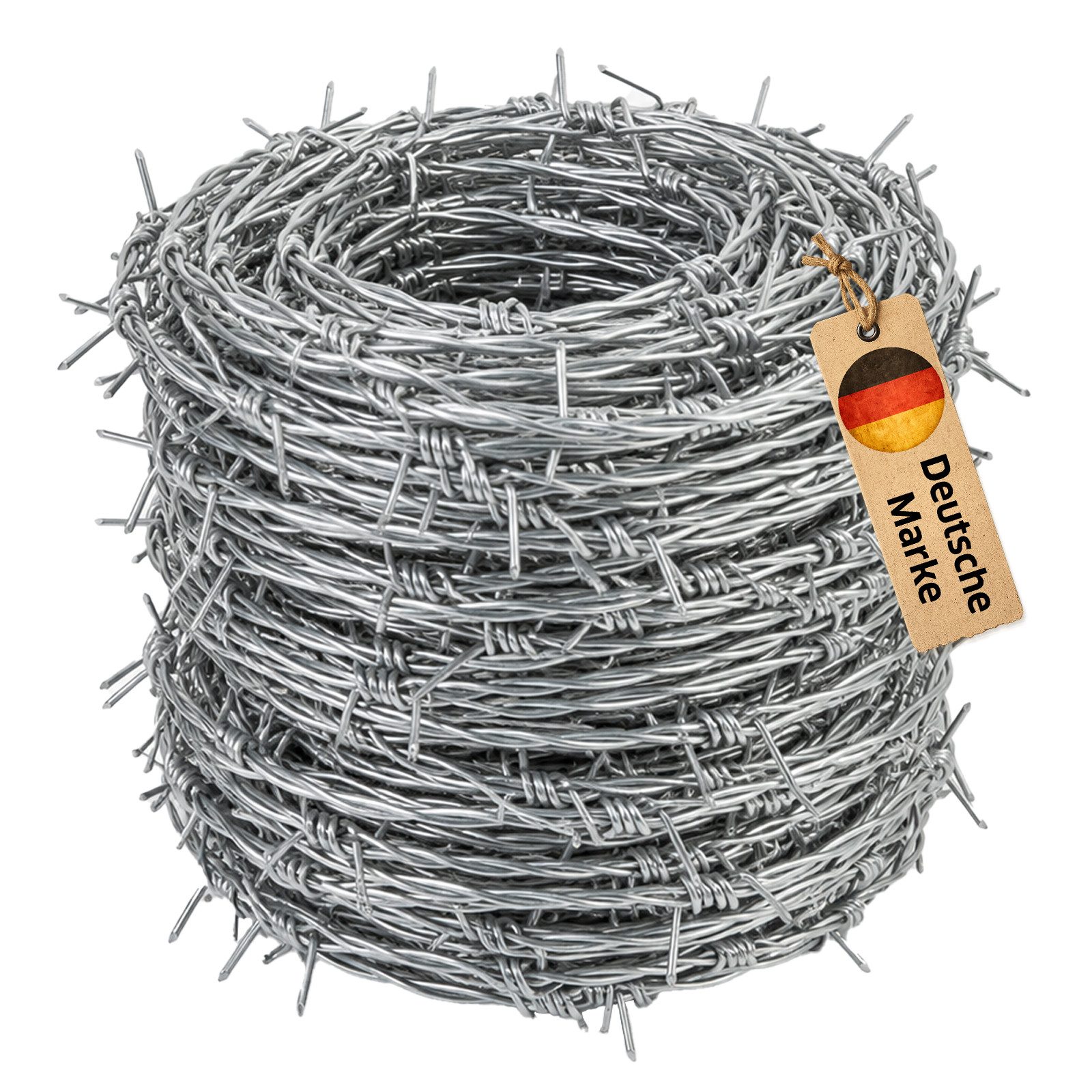 NOOR Stacheldraht Stacheldraht 50 m - Sperr- und Sicherheitsdraht, Robuster Drahtzaun - flexibel einsetzbar für Garten & Tierbereiche