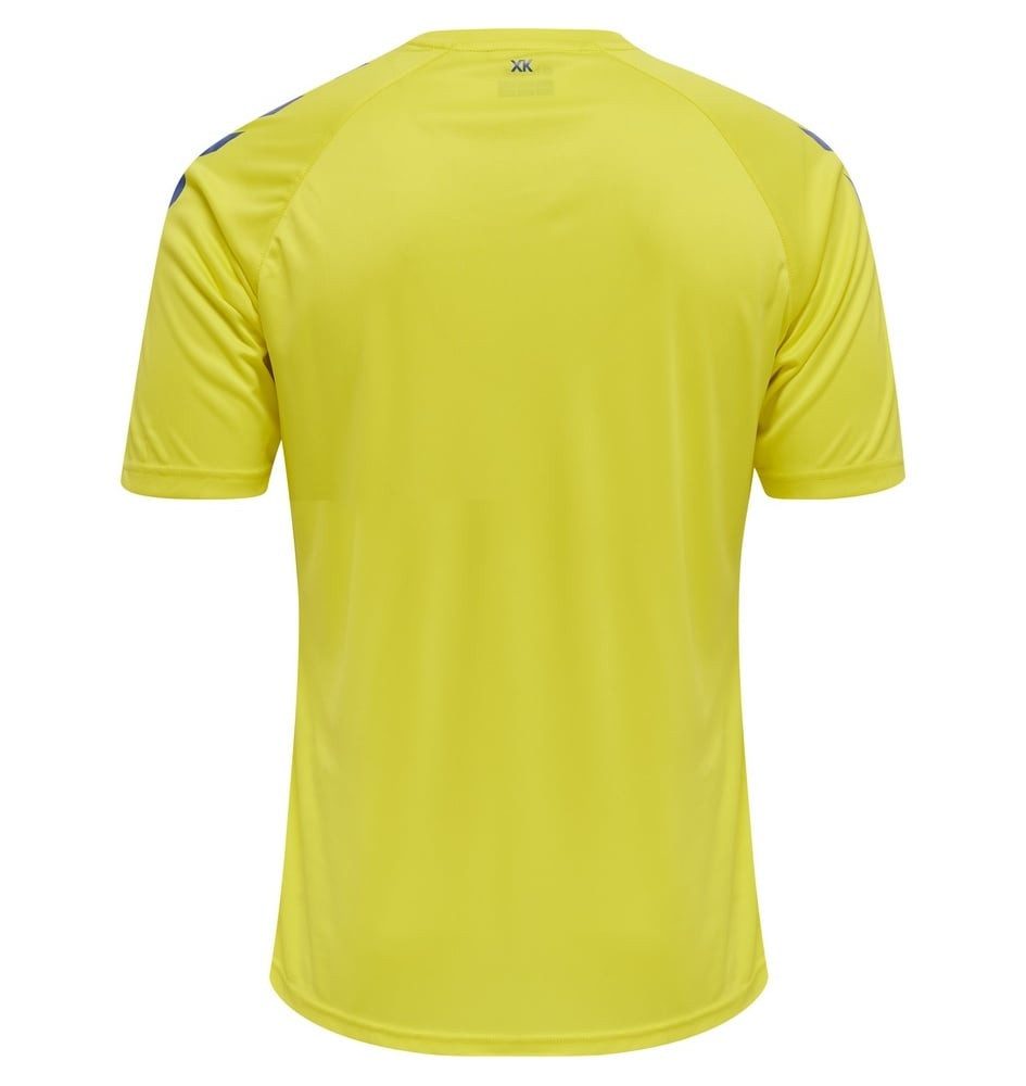 hummel T-Shirt hmlCORE XK Core Poly (Interlock-Stoff) Kurzarm gelb/blau Herren