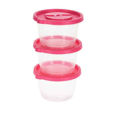 Neuetischkultur Vorratsdose Vorratsdosen-Set, 3-teilig pink, Kunststoff, (Set, 3-tlg., 3 Vorratsdosen), Aufbewahrungsdose Lebensmitteldose Lebensmittelbox Frischhaltedose