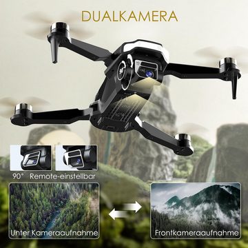 CHUBORY Robuster bürstenloser Motor- automatischer Schwebe, 3D-Flips Drohne (HD, mit Kamera für Anfänger kopfloser Modus, Trajektorienflug, 2 Batterien)