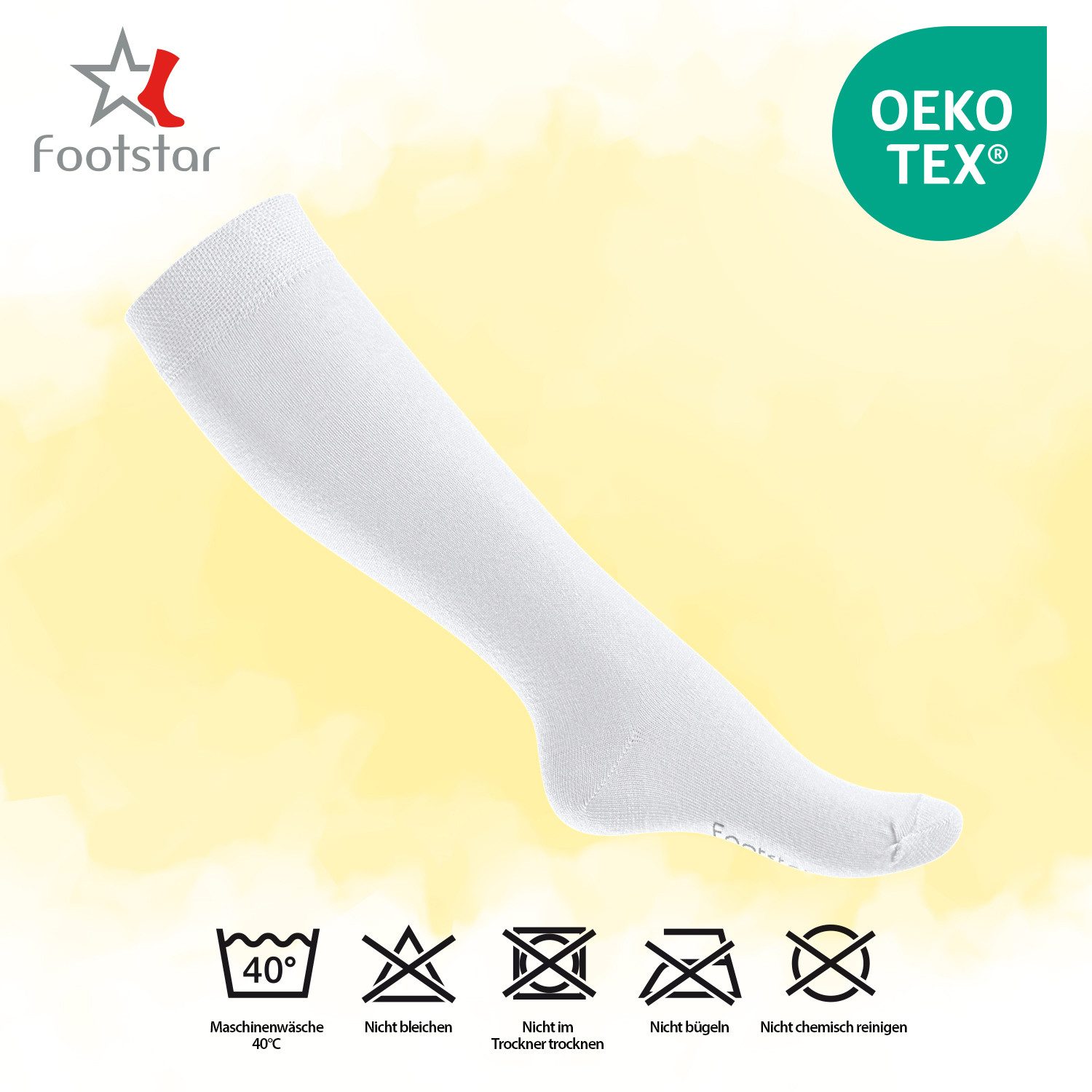 Footstar Langsocken EVERYDAY! 5 Paar Kinder Kniestrümpfe Lange Socken für Mädchen & Jungen – Bild 3 von 3