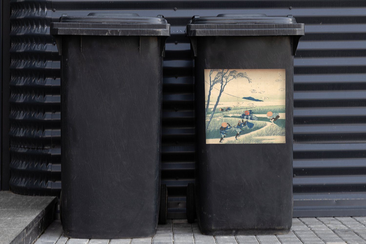 Sticker, Provinz in - Suruga Hokusai Katsushika (1 Mülltonne, Mülleimer-aufkleber, Abfalbehälter der Ejiri MuchoWow von Container, Gemälde St), Wandsticker